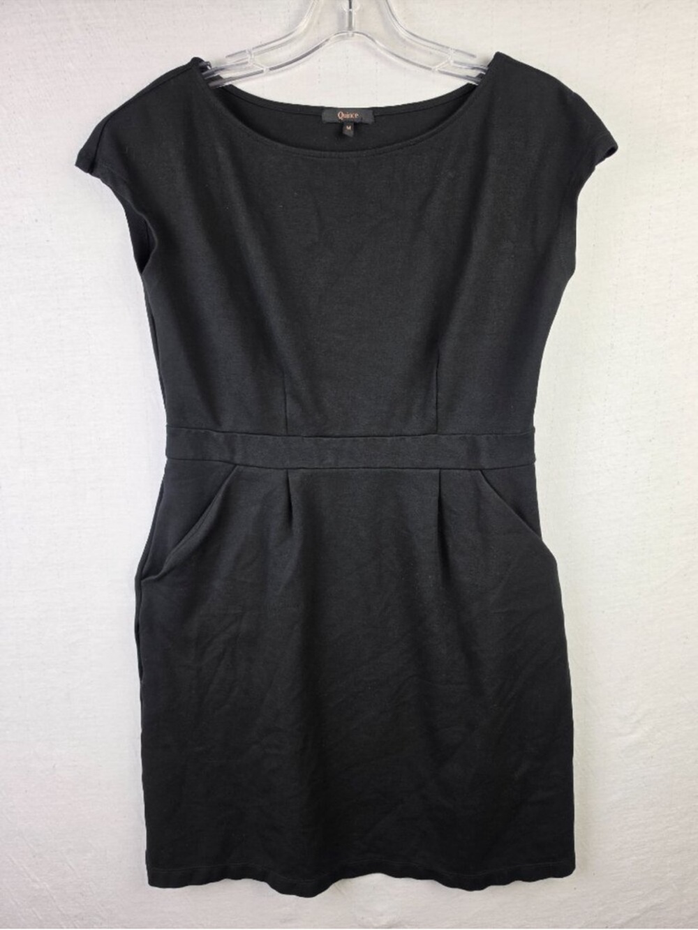Quince Black Cap-Sleeve Midi Sheath Dress - Picture 4 of 8
